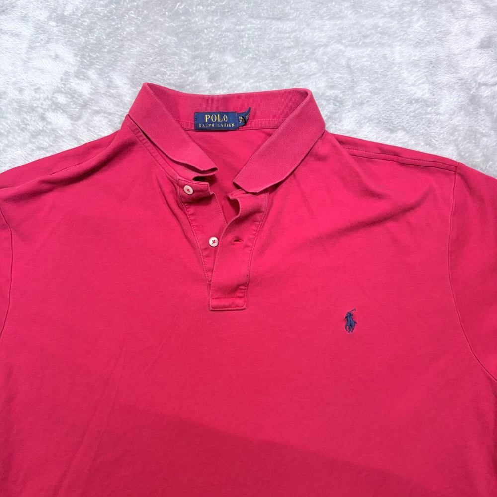 Polo Ralph Lauren Polo Mens 2XLT Pink Short Sleeve Cotton Pony Logo Classic Fit - Picture 3 of 7